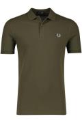 Fred Perry polo normale fit donkergroen effen katoen