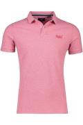 Superdry polo normale fit roze effen katoen