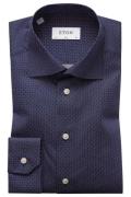 Eton slim fit hemd donkerblauw stip motief