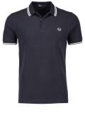 Fred Perry polo donkerblauw effen katoen witte details