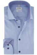 Olymp business overhemd Level Five slim fit blauw geprint katoen