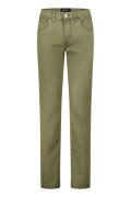 Modern fit Gardeur 5-pocket groen katoen