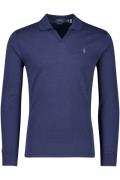 Polo Ralph Lauren polo custom slim fit donkerblauw effen katoen