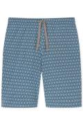 Korte pyjamabroek Schiesser blauw geprint katoen