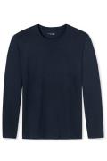 Pyjamashirt Schiesser navy lange mouwen