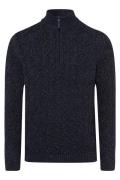 Brax trui half zip donkerblauw gemêleerd