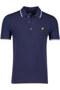 Lyle & Scott polo slim fit donkerblauw effen katoen witte details