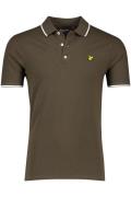 Lyle & Scott polo slim fit groen met wit detail effen katoen