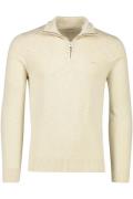 Gant trui half zip gemêleerd beige katoen