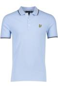 Lyle & Scott polo slim fit lichtblauw effen katoen met stretch