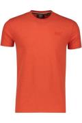 Katoenen Superdry t-shirt effen oranje