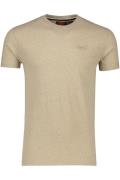 Superdry t-shirt effen beige katoen