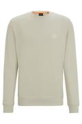 katoenen Boss orange sweater ronde hals effen beige