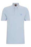 Hugo Boss polo slim fit lichtblauw effen katoen stretch