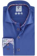 R2 casual overhemd normale fit blauw effen katoen