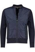 Hugo Boss vest donkerblauw uni normale fit katoen rits