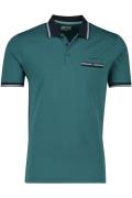 State of Art polo wijde fit 3-knoops blauw borstzak katoen