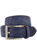 Geprint leer Giorgio blauw riem