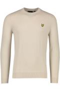 katoenen Lyle & Scott trui ronde hals effen beige