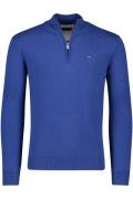 Half zip portofino trui blauw katoen