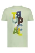 katoenen A Fish Named Fred t-shirt groen geprint slim fit