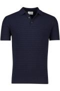 Katoenen Born With Appetite polo effen donkerblauw normale fit