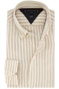 Overhemd Tommy Hilfiger linnen regular fit beige gestreept