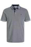 Jack & Jones plus size polo blauw gemeleerd katoen