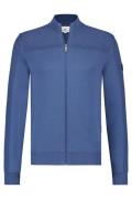 Vest State of Art blauw rits effen katoen