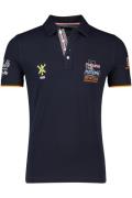 Portofino poloshirt race collectie 2024 normale fit donkerblauw effen ...