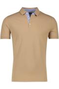 3-knoops poloshirt Portofino katoen korte mouw beige