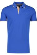 Blauw 2-knoops extra lange Portofino polo korte mouw