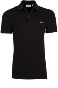 Lacoste polo zwart effen katoen slim fit