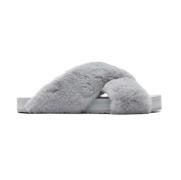 Toms Pantoffel 10016798 susie eva mid grey faux fur