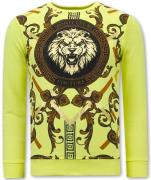 Montfleuri Sweater met print gouden leeuw