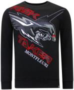 Montfleuri Sweater met print eagle head