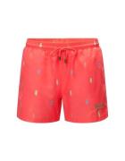 Narwal recycled swim trunks popscile red