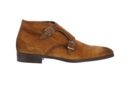 Giorgio 38206 dubbele gesp suède cognac schoen