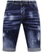 Local Fanatic Men's paint splatter stonewashed short slim fit