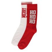 Apollo Kerstsokken heren dames wit / rood sportsokken 2-pack