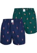 MG-1 Wijde kerst boxershorts heren groen / blauw 2-pack