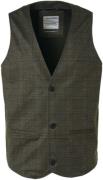 No Excess Gilet jersey stretch check taupe