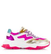 DWRS Label Chester white / neon pink lage sneakers dames