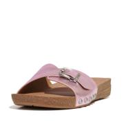 FitFlop Iqushion adjustable buckle metallic-leather slides