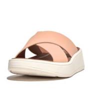 FitFlop F-mode leather flatform cross slides