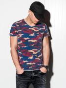 Ombre heren t-shirt print blauw