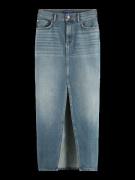 Scotch & Soda 178152 410 long vintage washed denim skirt with front sp...