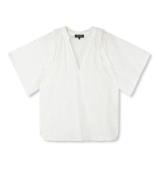 Refined Department Missy ladies woven short sleeve top off-white