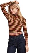 King Louie Rollneck top mimmi stripe cabernet red