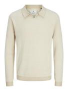 Jack & Jones Jprblabani knit split neck ls zand